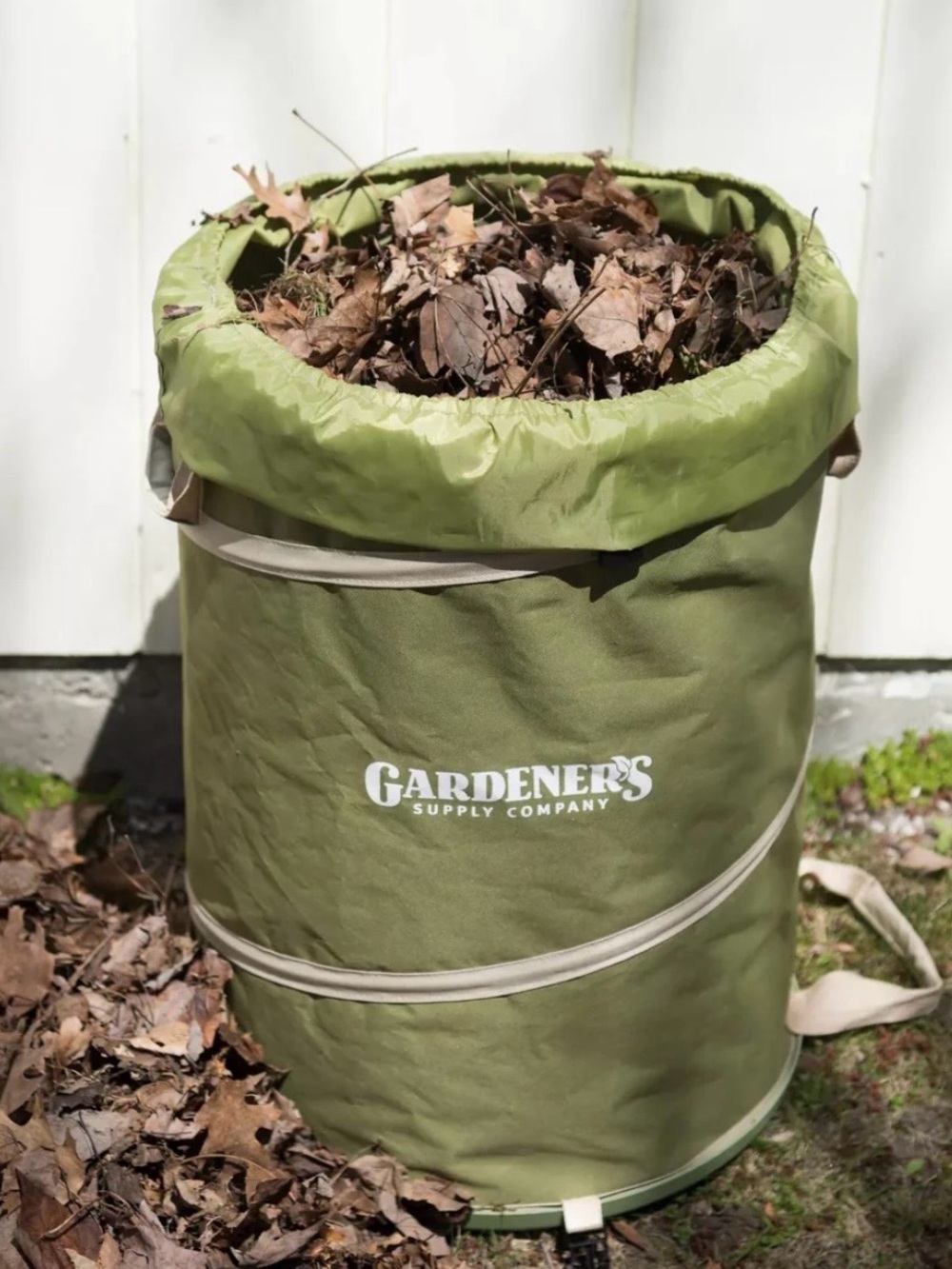 Gardener's Supply Foldable Leaf Bag - Olive Green